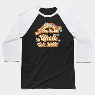 Soon To Be Uncle Est. 2024 Family 60s 70s Hippie Costume Baseball T-Shirt